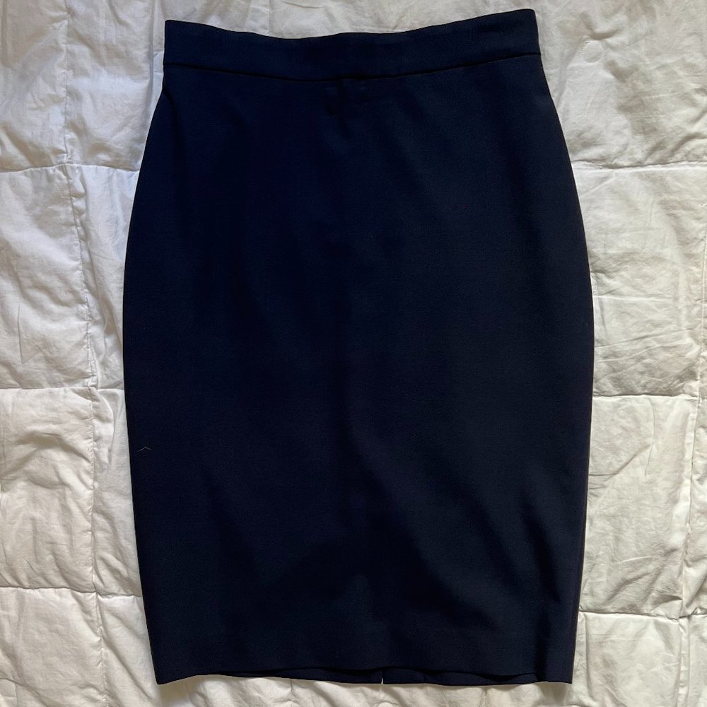 Banana Republic Navy Lightweight Wool Classic Suit Skirt